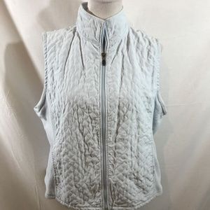Columbia light blue quilted vest - womens XL, armpit to armpit = 23”.